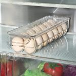 ⁦Lawazim Egg Holder for Fridge - Clear Plastic Egg Storage Container with Lid, 14-Egg Capacity, and BPA-Free Stackable Design - for Refrigerator Organization, Meal Prep, and Small Kitchens⁩ - الصورة ⁦9⁩