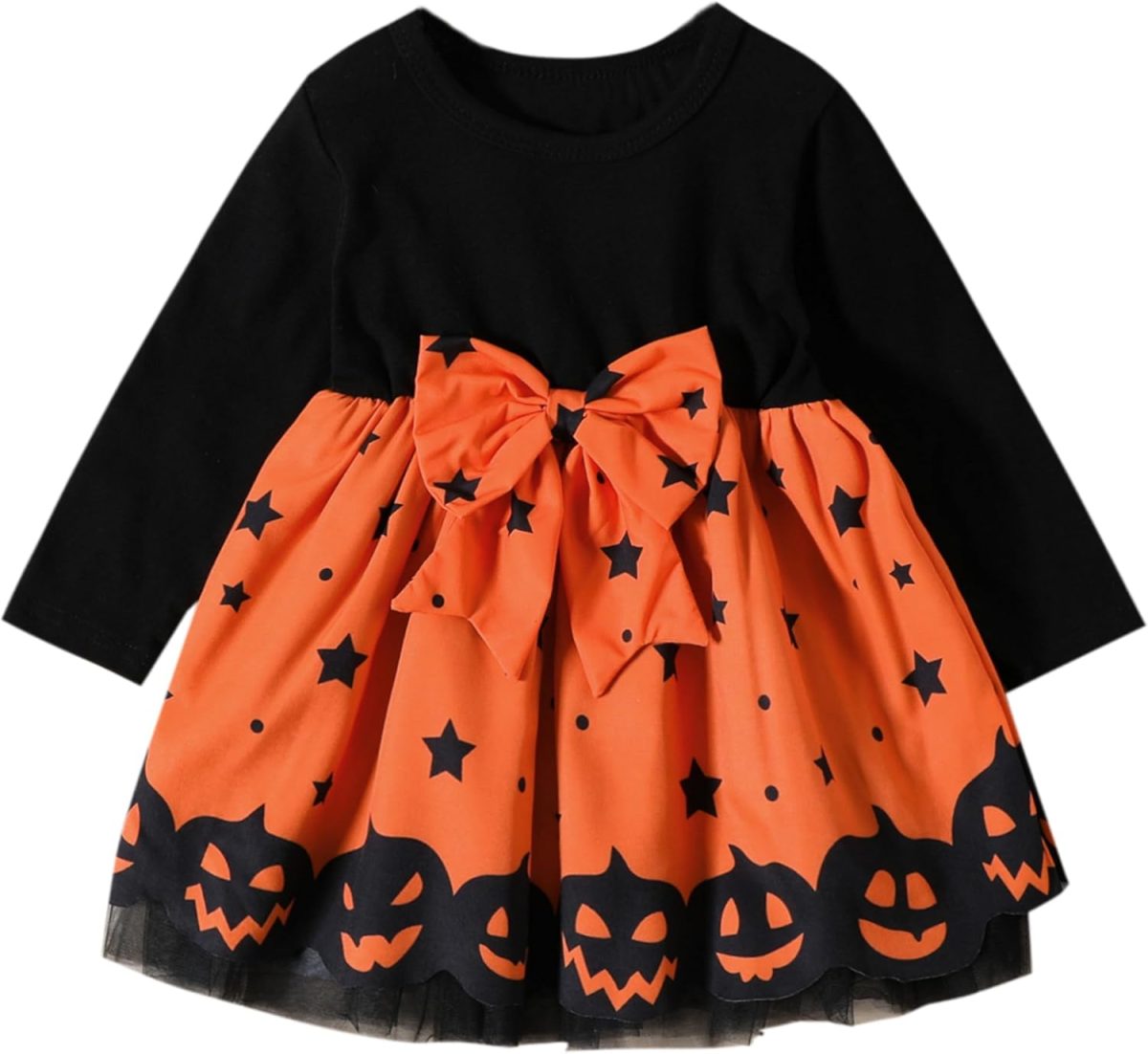 LIKPOJA Toddler Girls Witch Halloween Clothes Set Pumpkin Outfit Dresses 2 Pieces Hooded Cape for 1-5 Years Kids(Pumpkin Dress B,2-3 Years)