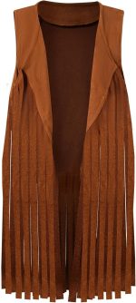⁦LENSOUS Girls Kids 60s 70s Hippie Costume Pants Set Outfits Fringe Vest Peace Flared Pants Accessories Set⁩ - الصورة ⁦2⁩