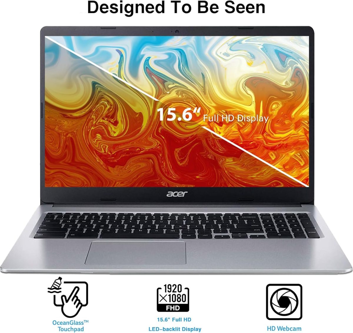 ⁦acer Chromebook 315 Laptop Computer for Student Business, 15.6" FHD IPS Display Chomebook Laptops, Intel Celeron N4500, 4 GB RAM|320 GB(64 GB eMMC+256 GB Card), WiFi6, Chrome OS+Designed Accessories⁩ - الصورة ⁦3⁩