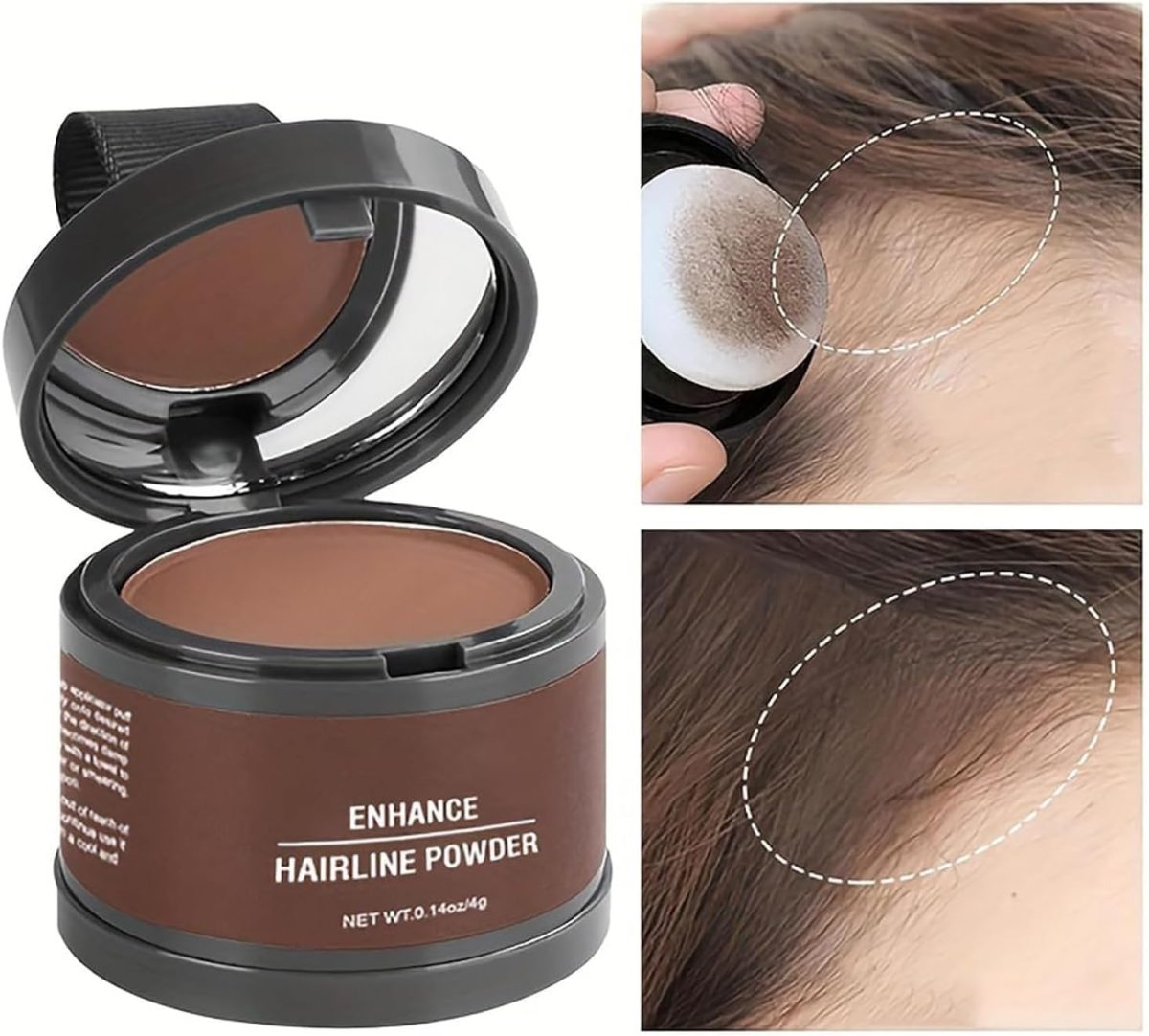 ⁦Hairbear Hair Filler,Hairline Shadow Powder,Hairline Powder Instantly Conceals,Instant Volume&scalp Coverage for Thinning Hair,Fast & Full Care, 100% Water Sweat Resistant (L, Dark gray)⁩ - الصورة ⁦6⁩