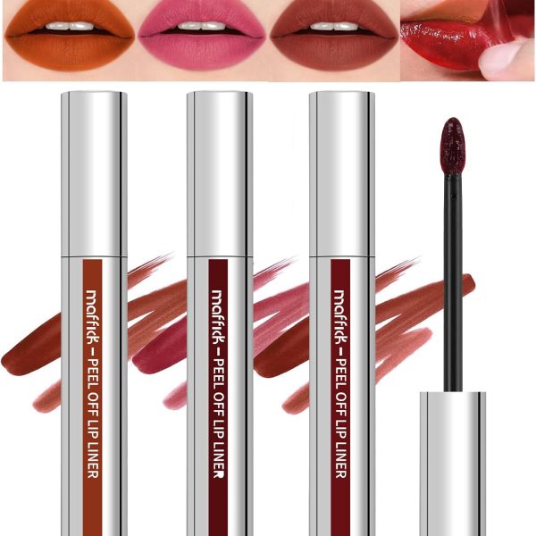Mrettick 3PCS Lip Liner，Peel Off Lip Liner Tattoo, Peel Off Lip Stain, Long Lasting Lip Stain Peel Off, Infused with Hyaluronic Acid & Vitamin E, Makeup Gift for Women