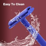 ⁦KINGHOOD Brass Single Blade Razor Safety Razor Metal Double Edge Razor One Blade Razor with 10 Blades Long Handle Weighted Eco-Friendly Reusable Razor⁩ - الصورة ⁦5⁩
