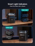 ⁦HiCOZY Clear View Ice Maker Countertop, Self-Cleaning Ice Machine with Ambient Lights, Ice in 6Mins, 26 lbs/Day, 2 Sizes of Bullet Ice for Apartment/Kitchen/Office/Home Bar⁩ - الصورة ⁦6⁩