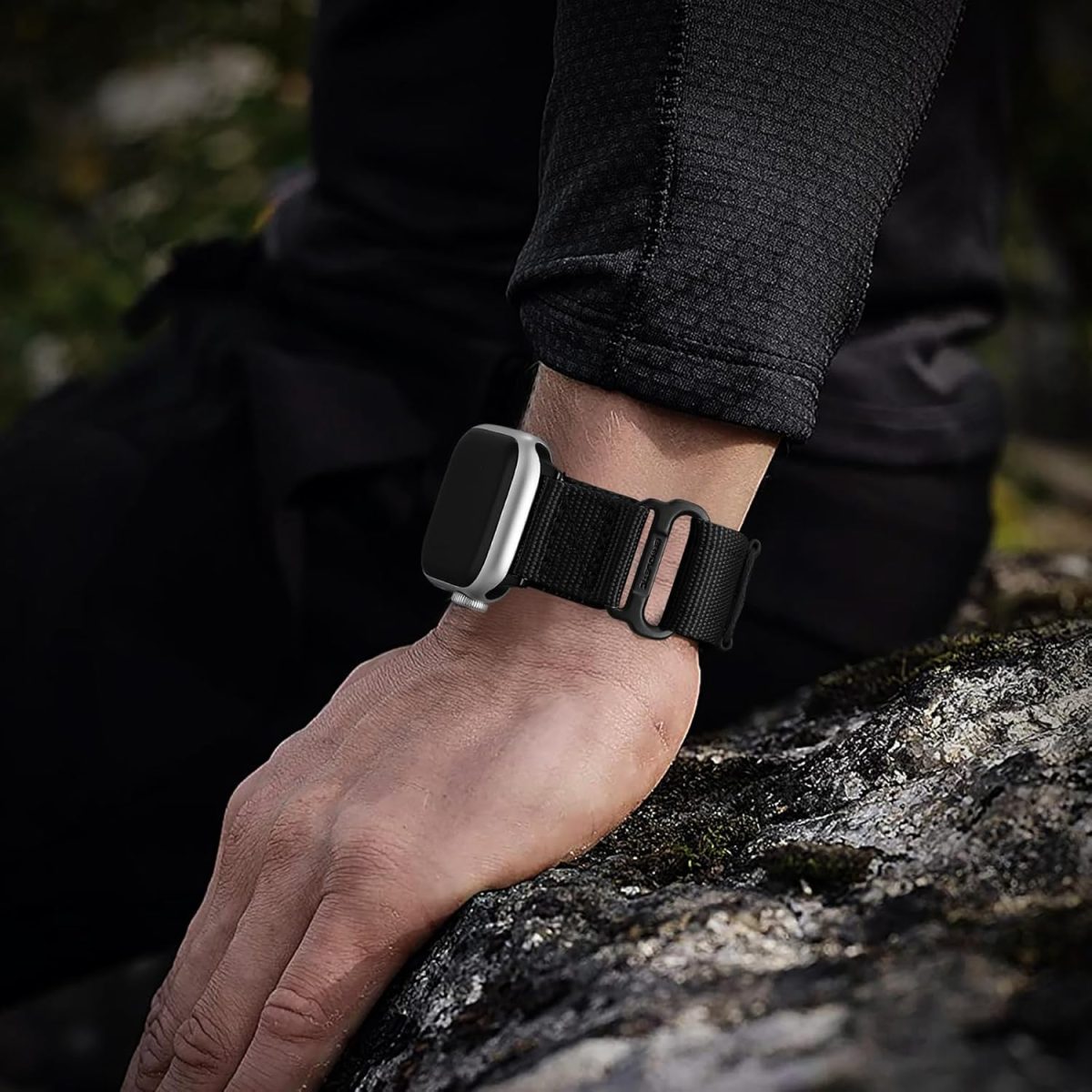 ⁦Bandletic R-Nylon Band Compatible with Apple Watch Bands 44mm 45mm 49mm 42mm for Men, Rugged Tactical Militray Sport Loop Strap for iWatch Band Ultra 2 SE Series 9 8 7 6 5 4 3 2 1⁩ - الصورة ⁦8⁩