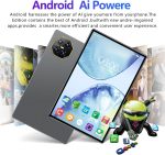 ⁦تابلت اندرويد 10.1 انش ثنائي شرائح الاتصال بذاكرة RAM 6GB وذاكرة روم 128GB وشاشة لمس IPS HD 1280×800 وبطارية 4000mAh وبلوتوث وكاميرا مزدوجة وجي ام اس وواي فاي من سي جي واي كيو (رمادي)⁩ - الصورة ⁦7⁩