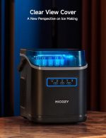 ⁦HiCOZY Clear View Ice Maker Countertop, Self-Cleaning Ice Machine with Ambient Lights, Ice in 6Mins, 26 lbs/Day, 2 Sizes of Bullet Ice for Apartment/Kitchen/Office/Home Bar⁩ - الصورة ⁦2⁩