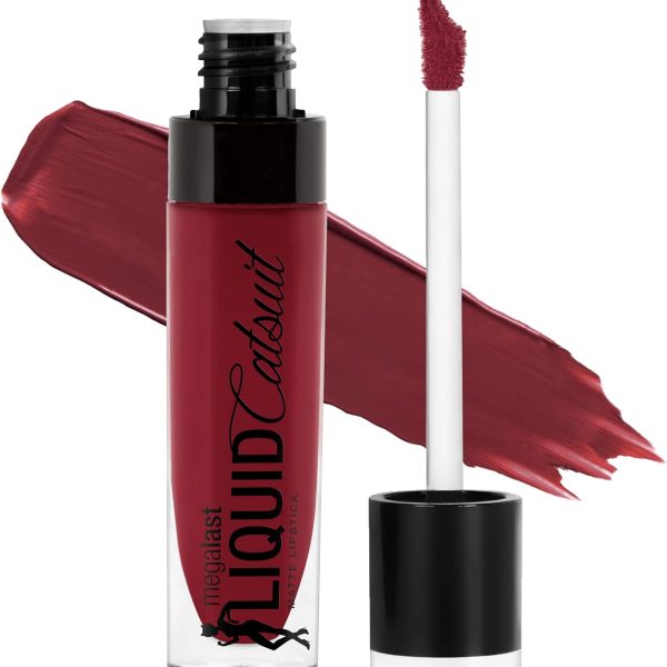 Wet n Wild Megalast Catsuit Matte Liquid Lipstick, Red Behind the Bleachers | Lip Color Makeup | Moisturizing | Creamy | Smudge Proof