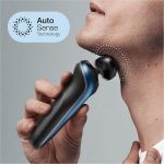 ⁦براون ماكينة حلاقة كهربائية للرجال من السلسلة 6 61-B1500s مع ملحق تشذيب اللحية ايزي كليك سينسو فليكس، تقنية رطبة وجافة، قابلة لاعادة الشحن، ماكينة حلاقة شبكية لاسلكية، ازرق⁩ - الصورة ⁦6⁩