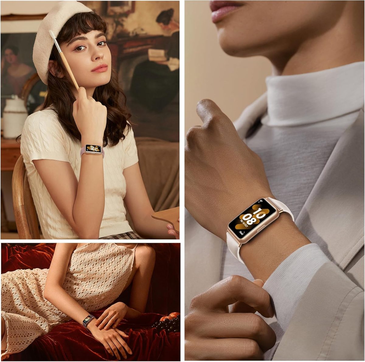 ⁦KoGiio Vintage Leder Armband für Huawei band 7, Herren Damen Ersatz Weich Uhrenarmbänder, Metallschnalle Atmungsaktiv Ersatzarmband Kompatibel mit Huawei Band 7⁩ - الصورة ⁦8⁩