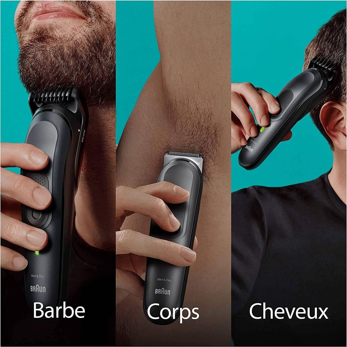 ⁦Braun MGK7491 Series 7 All-in-One Trimmer 17-in-1 Kit for Beard, Hair, Body & More⁩ - الصورة ⁦3⁩