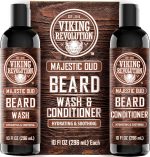 فايكينج ريفليوشن - صابون اللحية وبلسم اللحية للرجال بزيت الارغان وزيت الجوجوبا ومنعم ومقوي اللحية