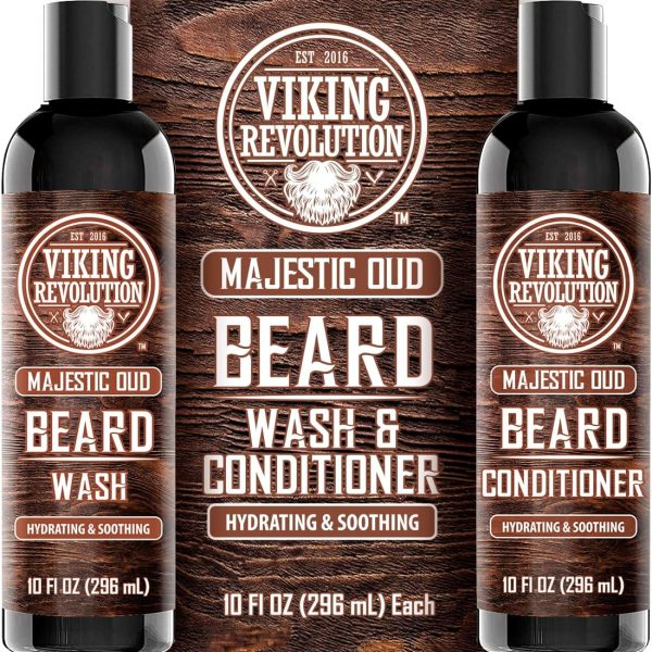 فايكينج ريفليوشن - صابون اللحية وبلسم اللحية للرجال بزيت الارغان وزيت الجوجوبا ومنعم ومقوي اللحية