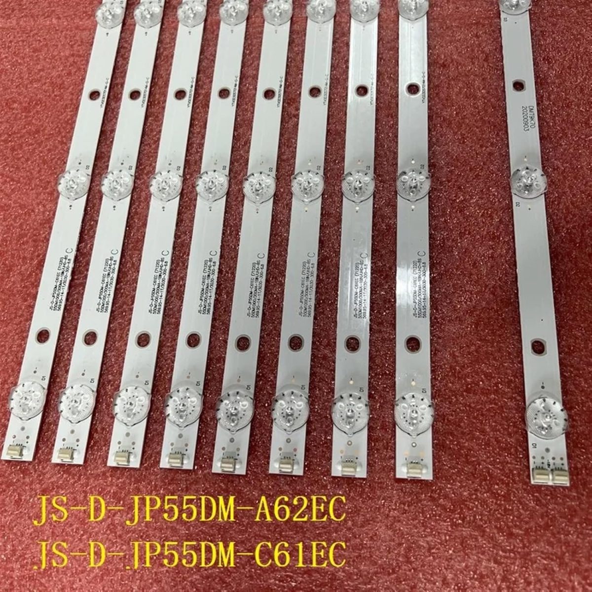 ⁦LED backlight Strip((9) For B/B.K 55LEX-8158/UTS2 AKTV AKTV5534 55UHDT2SMH JS-D-JP55DM-A62EC C61EC 55DM1000 600MA-2BIN 300MA-ABIN⁩ - الصورة ⁦2⁩