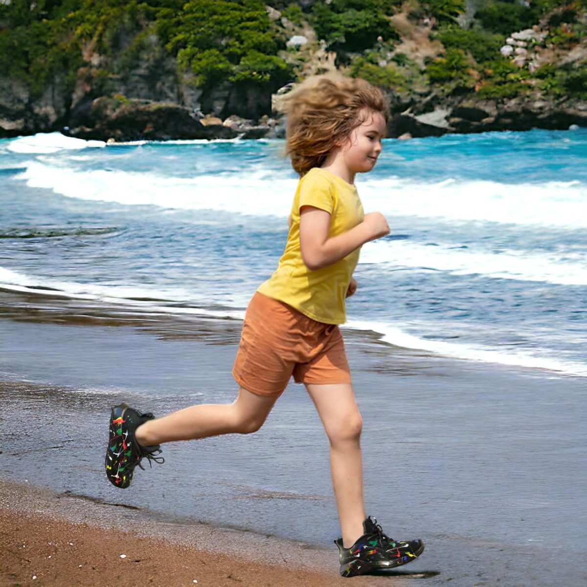 ⁦Kids Tennis Shoes Lightweight Breathable Boys Athletic Running Shoes Fashion Gym Workout Walking Sneakers for Girls⁩ - الصورة ⁦7⁩