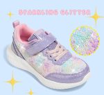 ⁦LUCKY STEP Kid's Glitter Fashion Sneakers Sparkly Princess Tennis Bling Shiny Sequins Athletic Walking School Shoes for Children/Boys/Girls⁩ - الصورة ⁦2⁩