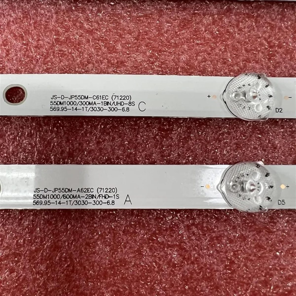 ⁦LED backlight Strip((9) For B/B.K 55LEX-8158/UTS2 AKTV AKTV5534 55UHDT2SMH JS-D-JP55DM-A62EC C61EC 55DM1000 600MA-2BIN 300MA-ABIN⁩ - الصورة ⁦3⁩