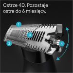 ⁦Braun Série X, tondeuse à barbe mâle électrique hybride et rasoir de corps, lame 4D, SkinShield, étanche, sans fil, XT5200⁩ - الصورة ⁦4⁩