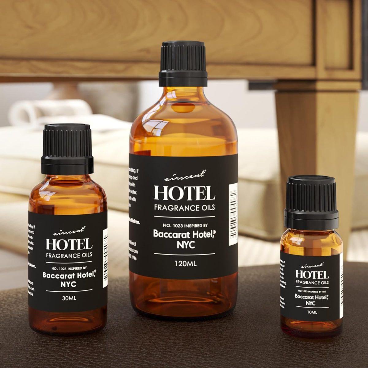 ⁦AirScent Hotel Diffuser Oil No. 1023 Inspired by The Baccarat Hotel Scent - Love Affair Fragrance Oil for Ultrasonic and Waterless Diffusers and Crafting - 10 mL, 0.34 fl oz Glass Bottle with Dropper⁩ - الصورة ⁦7⁩