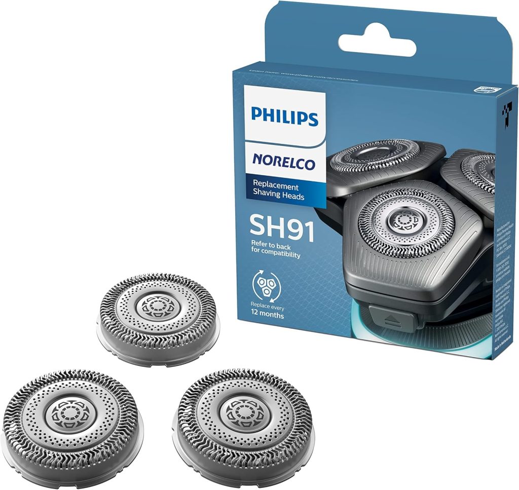 Philips Norelco Genuine SH91/52 Replacement Shaving Heads Compatible with Norelco Shaver Series S9000 and 9000 Prestige, Latest Version for Refreshed SH90/70, SH98/70, and SH98/80