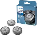 Philips Norelco Genuine SH91/52 Replacement Shaving Heads Compatible with Norelco Shaver Series S9000 and 9000 Prestige, Latest Version for Refreshed SH90/70, SH98/70, and SH98/80