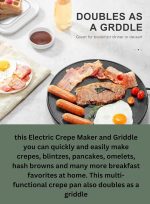 ⁦Biki Electric Pancake & Crepe Maker 45CM Non-Stick Hot Plate with Raised Edges for Reduced Wastage/Adjustable Temperature/Wooden Spreader & Spatula Included | صانع الكريب الكهربائي 45 سم 1800 واط⁩ - الصورة ⁦7⁩