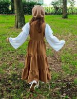 ⁦Scarlet Darkness Girls Renaissance Dress Medieval Peasant Long Sleeve Dresses⁩ - الصورة ⁦7⁩
