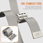 ⁦KASTWAVE Magnetic Milanese Loop Ban, Compatible with Apple Watch Band Ultra 2/Ultra 49mm 46mm 45mm 44mm Men Women, Adjustable Strap, for iWatch SE Series 10/9/8/7/6/5/4⁩ - الصورة ⁦5⁩