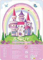 ⁦BSBUY Belle Costume, Girls Beauty and the Beast Costumes, 6 Pieces Princess Belle Dress, with Crown Wand Gloves, Girls Beautiful Dresses Set for Cosplay Christmas Party Halloween, 100⁩ - الصورة ⁦8⁩