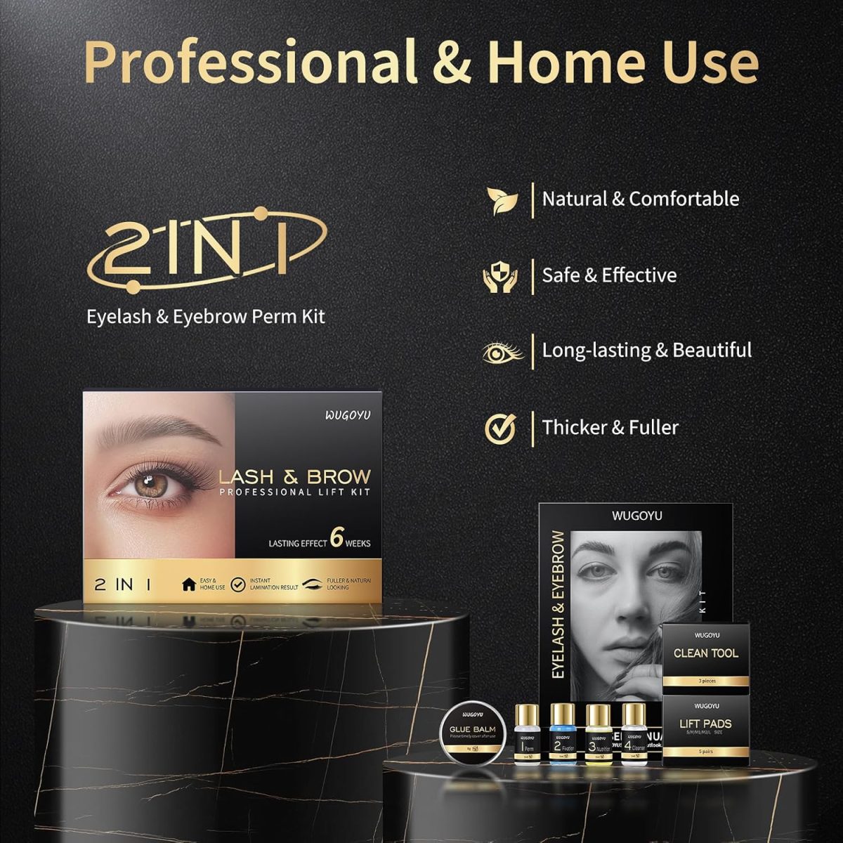 ⁦Lash Lift Kit - Brow Lamination Kit, Eyebrow Lamination Kit, Professional Eyelash & Brow 2 IN 1 Perm Kit, Eyebrow lift Kit, Fuller & Thicker Brows Suitable for Salon & Home Use, Lasts For 4-6 Weeks⁩ - الصورة ⁦5⁩