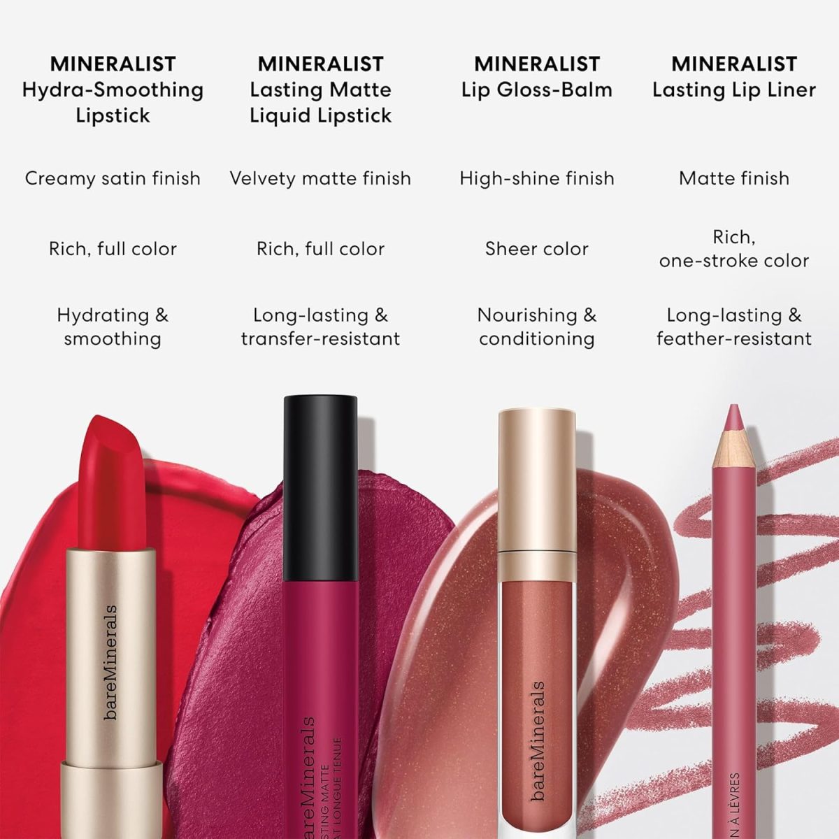⁦bareMinerals Mineralist Hydra Smoothing Lipstick Honesty, 0.12 Ounce, Multi⁩ - الصورة ⁦4⁩