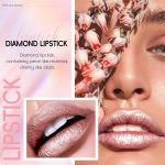 Metallic Lipstick Long Lasting, High Shine Glitter Diamond Creamy Lipstick Transfer Proof, Shimmer High Impact Lip Color Full Coverage Non Stick Cup Lightweight Lip Makeup for Women - الصورة 2