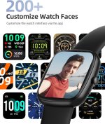 ⁦Parsonver Smart Watch for Men Women with Bluetooth Calls, 1.83" Fitness Tracker Watch 100+ Sport Modes IP68 Waterproof for Android iOS Phones with Blood Oxygen Heart Rate Sleep Monitor, Black⁩ - الصورة ⁦6⁩