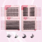 378Pcs DIY Eyelash Extension Kit, D Curl Lash Clusters Kit, Lash Extension Kit 8-16mm Cluster Eyelash Extensions, with Lash Bond and Seal and Lash Tweezers DIY at Home (DIY Jms007+ Glue Suit) - الصورة 2