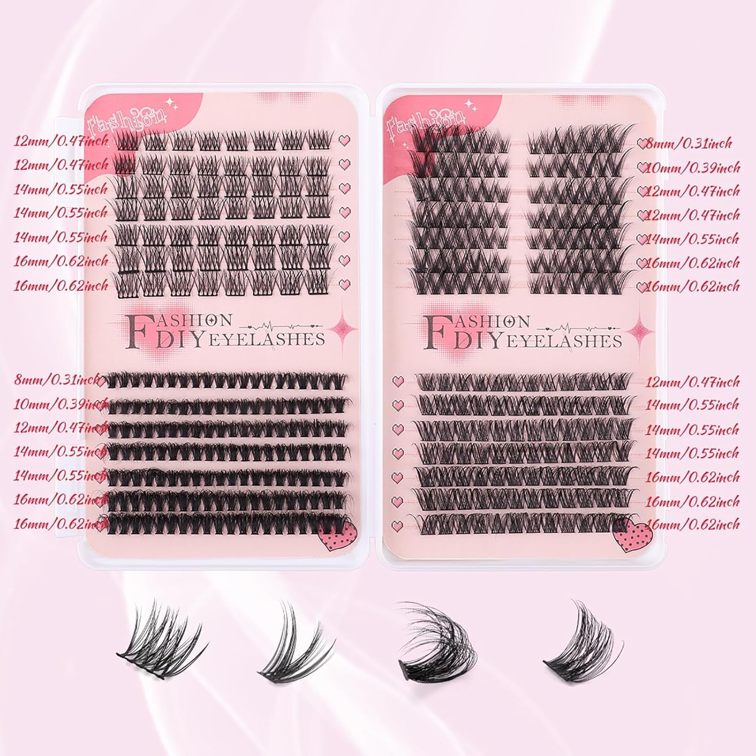 81K5AUxog9L._AC_SL1500_.jpg 378Pcs DIY Eyelash Extension Kit, D Curl Lash Clusters Kit, Lash Extension Kit 8-16mm Cluster Eyelash Extensions, with Lash Bond and Seal and Lash Tweezers DIY at Home (DIY Jms007+ Glue Suit) - الصورة 2