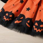 ⁦LIKPOJA Toddler Girls Witch Halloween Clothes Set Pumpkin Outfit Dresses 2 Pieces Hooded Cape for 1-5 Years Kids(Pumpkin Dress B,2-3 Years)⁩ - الصورة ⁦3⁩