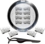 Joyzzz Magnetic Lashes, 8 PCS Reusable Magnetic Eyelashes with Applicator and Storage Box, Glue Free False Eyelashes with Natural 3D Effect, Cosmetics Perfect for Daily Use and Special Occasions