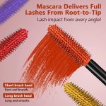 ⁦Colored Mascara Set, 6 Colors Colored Mascara Set, Washable Makeup Volumizing for Eyelashes Charming Long Lasting Colorful for Eyelashes Eye Makeup⁩ - الصورة ⁦4⁩