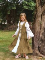 ⁦Scarlet Darkness Girls Renaissance Dress Medieval Peasant Long Sleeve Dresses⁩ - الصورة ⁦5⁩