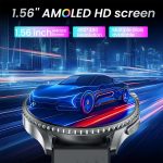⁦Men's Smartwatch with ECG + HRV Fitness Watch: 1.56 Inch AMOLED with Bluetooth Phone Function Smart Watch 24H Heart Rate Blood Pressure Fitness Tracker Pedometer IP67 Waterproof Watch Compatible⁩ - الصورة ⁦7⁩