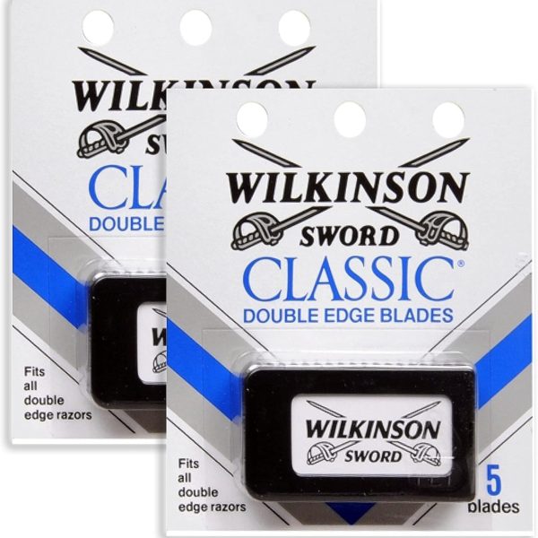 شفرات حلاقة ويلكنسون سيف كلاسيك مزدوجة الحافة - (عبوة من قطعتين)