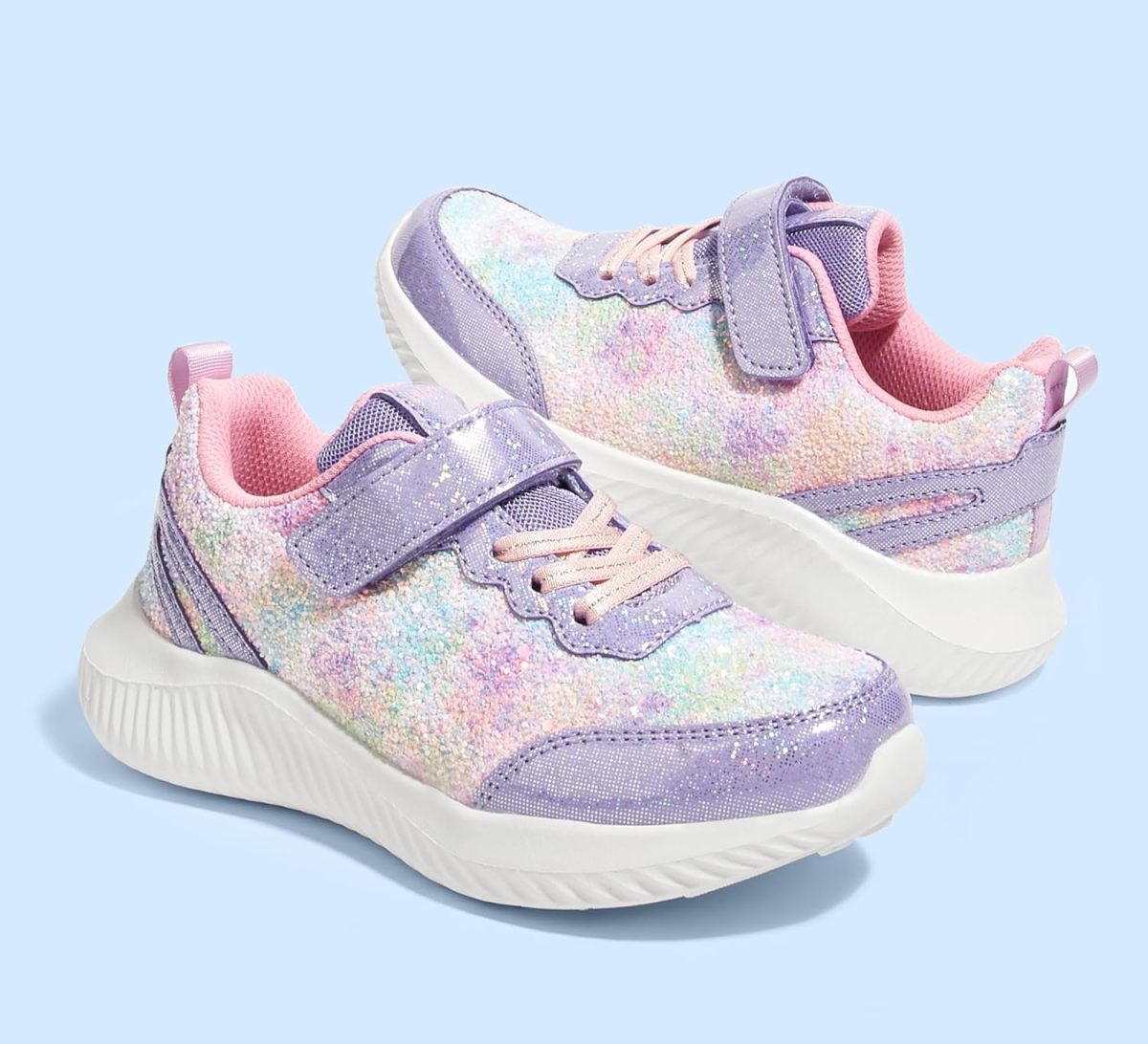 ⁦LUCKY STEP Kid's Glitter Fashion Sneakers Sparkly Princess Tennis Bling Shiny Sequins Athletic Walking School Shoes for Children/Boys/Girls⁩ - الصورة ⁦8⁩