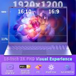 ⁦Svikou 16" Purple Laptop Computer - in tel N95 Processor, 1TB NVMe SSD 12GB LPDDR5 RAM, 2K FHD IPS Display, 7-Color Backlit Keyboard, Fingerprint, Win 11 Pro, Lightweight for Study Work & Play⁩ - الصورة ⁦5⁩