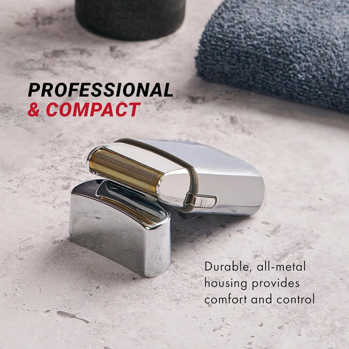 ⁦BaBylissPRO Cordless Metal Single Foil Shaver, Silver, 1 Count⁩ - الصورة ⁦3⁩