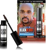 Blackbeard for Men Formula X Instant Mustache, Beard, Eyebrow and Sideburns Color - Fast, Easy, Men’s Grooming, Beard Dye Alternative, Brown/Black, 1 Pack