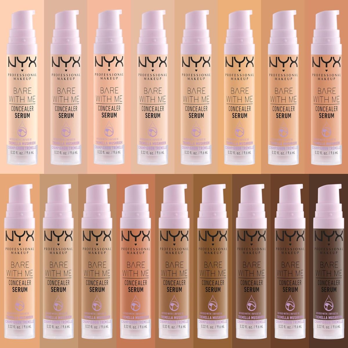 ⁦NYX Professional Makeup Bare with Me Concealer Serum, Hydrating Natural Medium Coverage Concealer For Face & Body,Upto 24Hr Hydration for Skin, Sand, 9.6 ml⁩ - الصورة ⁦6⁩