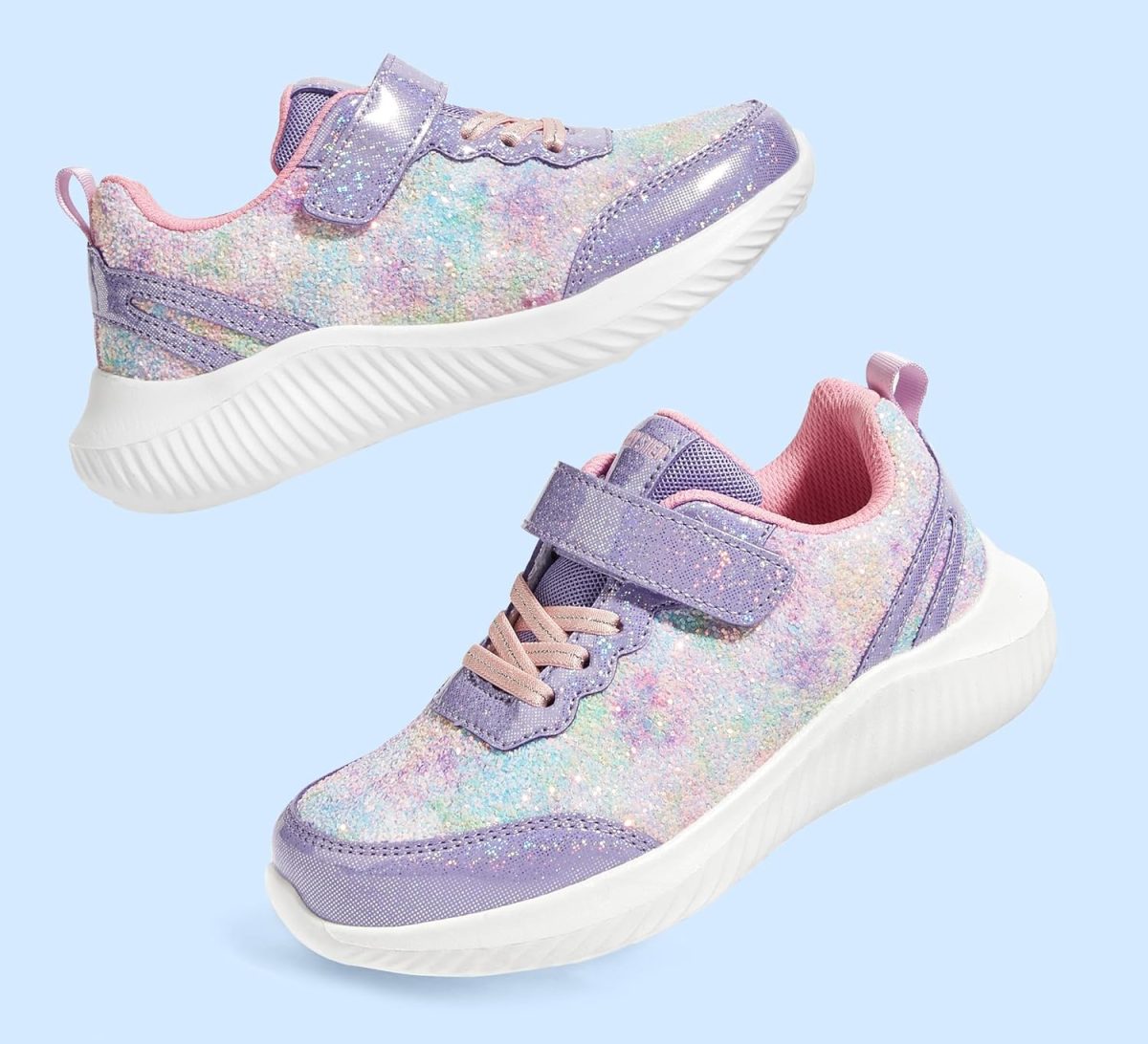 ⁦LUCKY STEP Kid's Glitter Fashion Sneakers Sparkly Princess Tennis Bling Shiny Sequins Athletic Walking School Shoes for Children/Boys/Girls⁩ - الصورة ⁦7⁩
