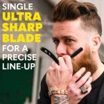 ⁦Khazna Straight Razor for Men - Premium Single Derby Blade Cutthroat Razor - 10 Replaceable Stainless Steel Blades - Barber Straight Edge Razor Kit - Navajas Para Barbero - Includes Leather Case⁩ - الصورة ⁦3⁩
