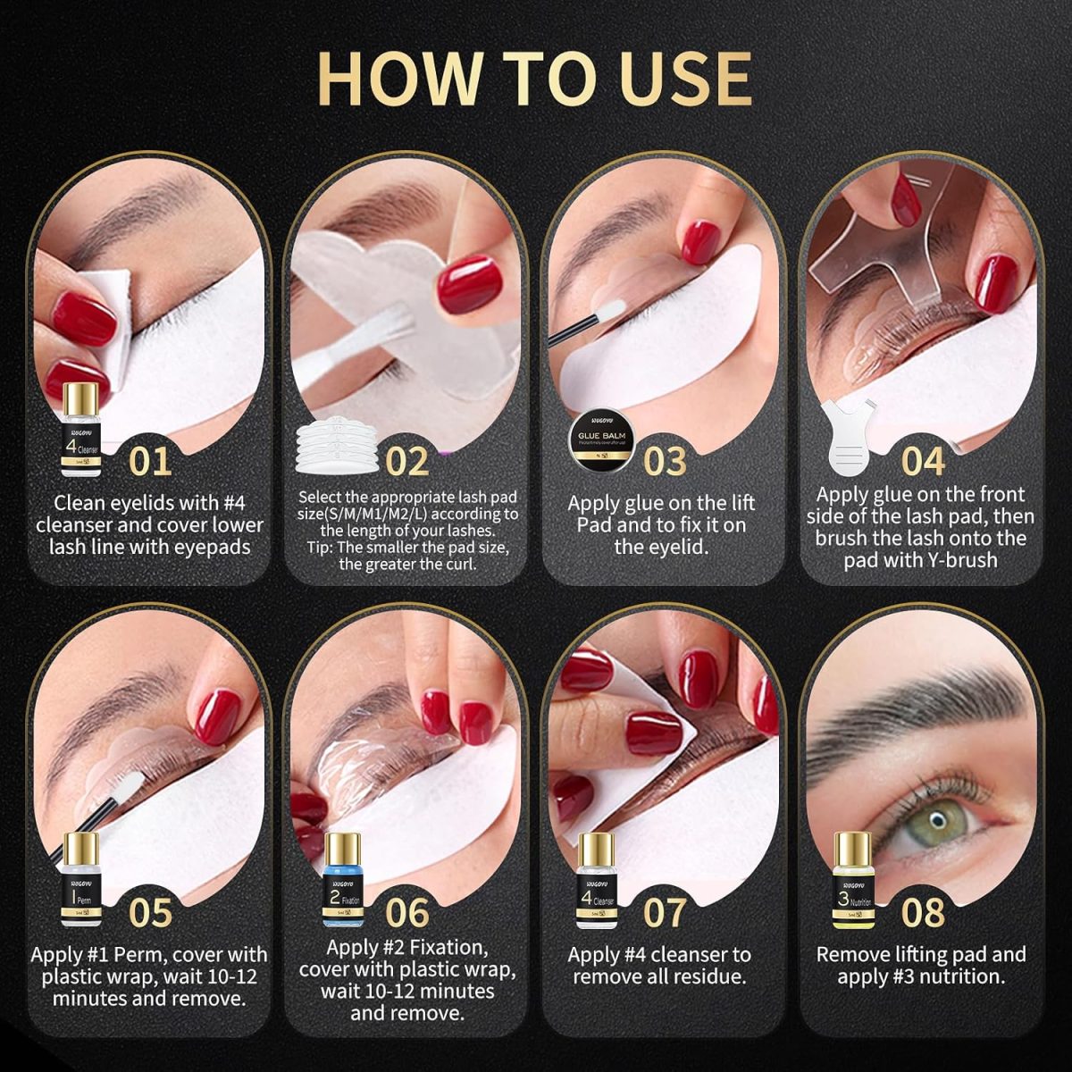 ⁦Lash Lift Kit - Brow Lamination Kit, Eyebrow Lamination Kit, Professional Eyelash & Brow 2 IN 1 Perm Kit, Eyebrow lift Kit, Fuller & Thicker Brows Suitable for Salon & Home Use, Lasts For 4-6 Weeks⁩ - الصورة ⁦4⁩