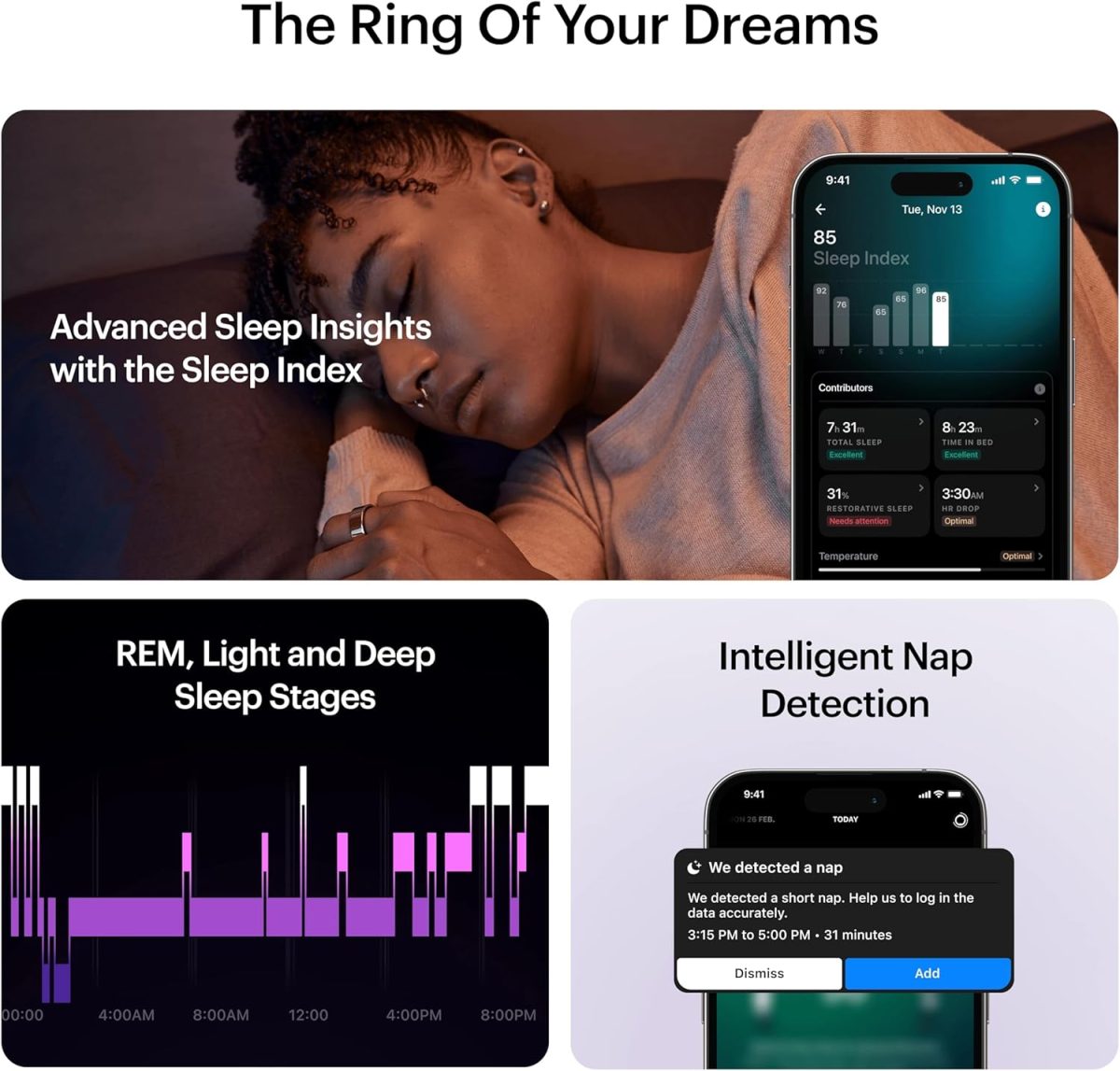 ⁦ULTRAHUMAN Ring AIR – Sleep and Fitness Tracker, Smart Ring for Men and Women, No app fee for standard features, Up to 6 days battery life (Size 8)⁩ - الصورة ⁦5⁩